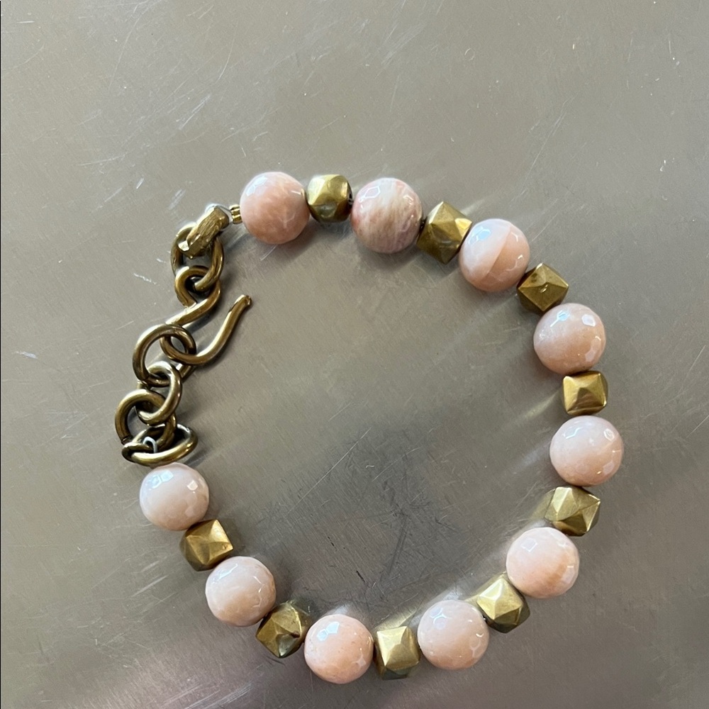 Ashley Pittman Delicate Pink Bead and Gold Bracelet